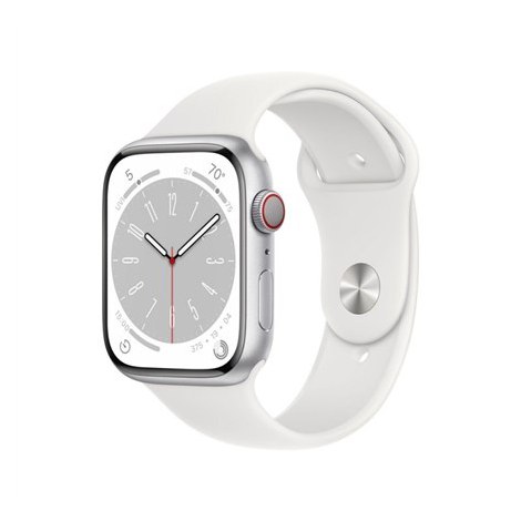 Apple Watch | Series 8 (GPS + Cellular) | Smart watch | Aerospace-grade aluminium alloy | 45 mm | Silver | White | Apple Pay | 4 - 2